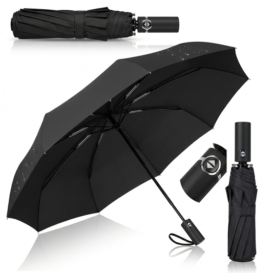 Automatic Open Close Umbrella – 46 Inch Large Foldable Rain Umbrella – Strong  & Waterproof Folding Umbrella for Men & Women